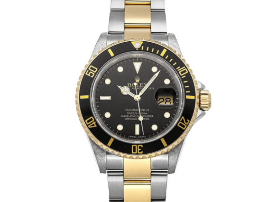 rolex oyster perpetual date submariner gold and steel
